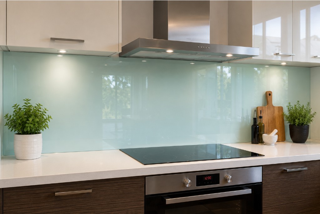 Glass kitchen splashback installation Northern Beaches NSW