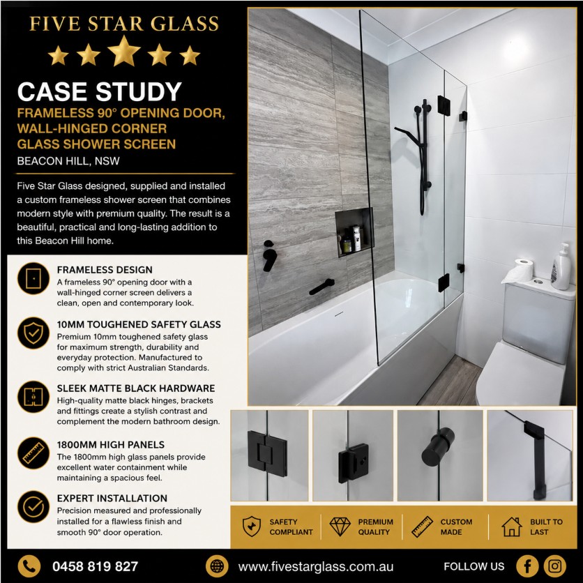 Frameless shower screen installers Beacon Hill NSW
