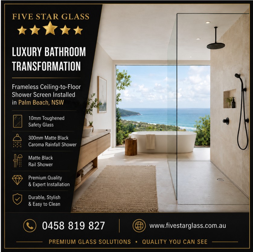 Frameless shower screen installers Palm Beach NSW