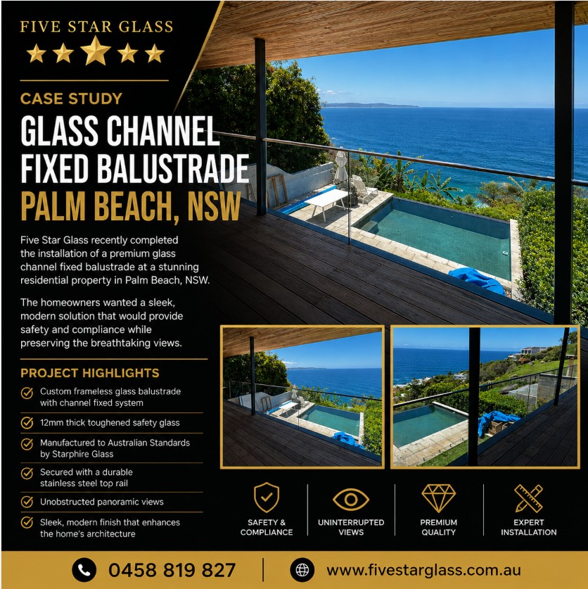 Glass balustrade installing Palm Beach NSW