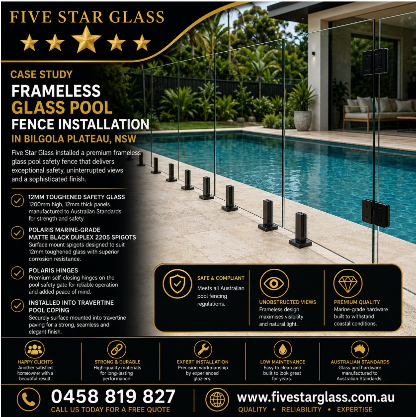 Glass pool fencing Bilgola Plateau QLD