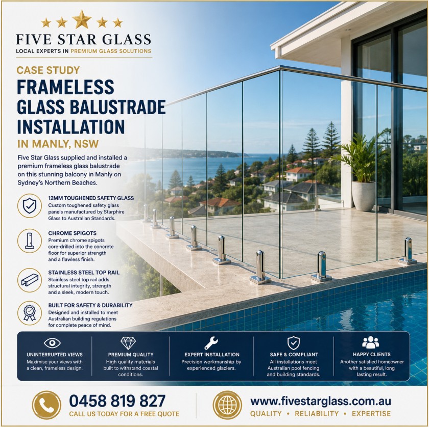 Glass balustrade installation Manly NSW